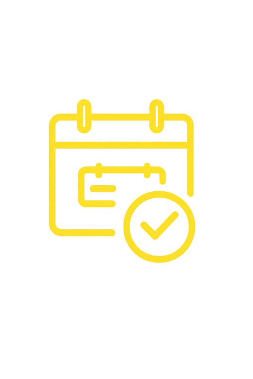 Icône représentant un calendrier avec une coche, illustrant la protection contre la vacance locative.