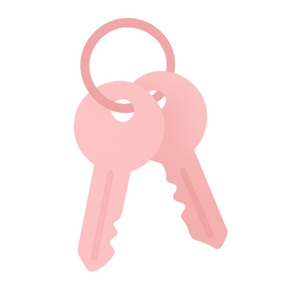 Icône représentant un trousseau de deux clés, symbolisant la récupération des clés d’un logement.