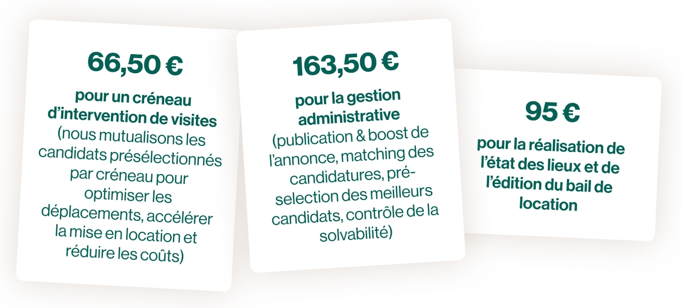  Icônes illustrant la tarification flexible de la mise en location Keymojo : contrat, symbole euro, calendrier et validation – design minimaliste beige sur fond transparent